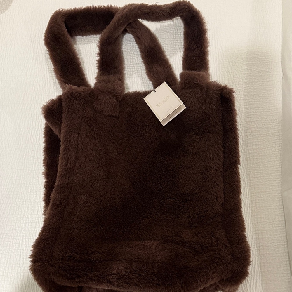 Luxurious Brown Faux Fur Shoulder Bag
